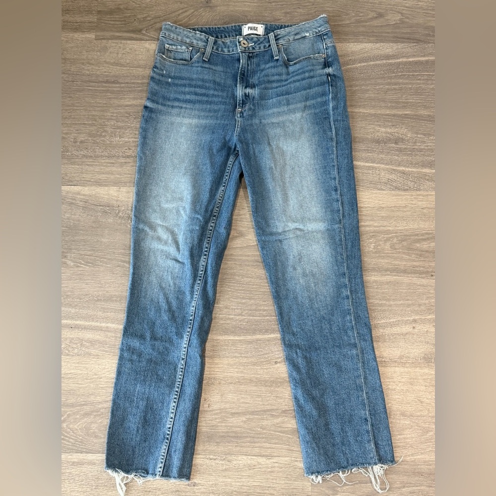 PAIGE Hoxton Slim High-Rise Raw Hem Jeans 30